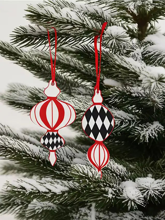 Decorazioni natalizie a forma di palline 2 pezzi - multicolor