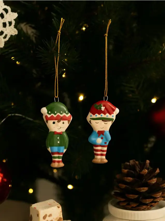 Decorazioni per albero di Natale, set da 2 pezzi - multicolor