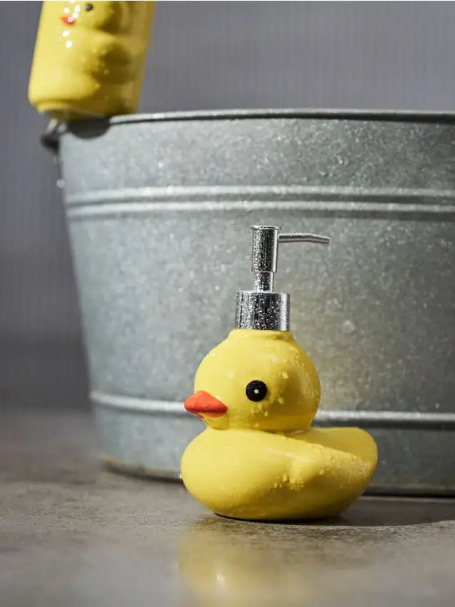 Dispenser per sapone a forma di anatroccolo - giallo