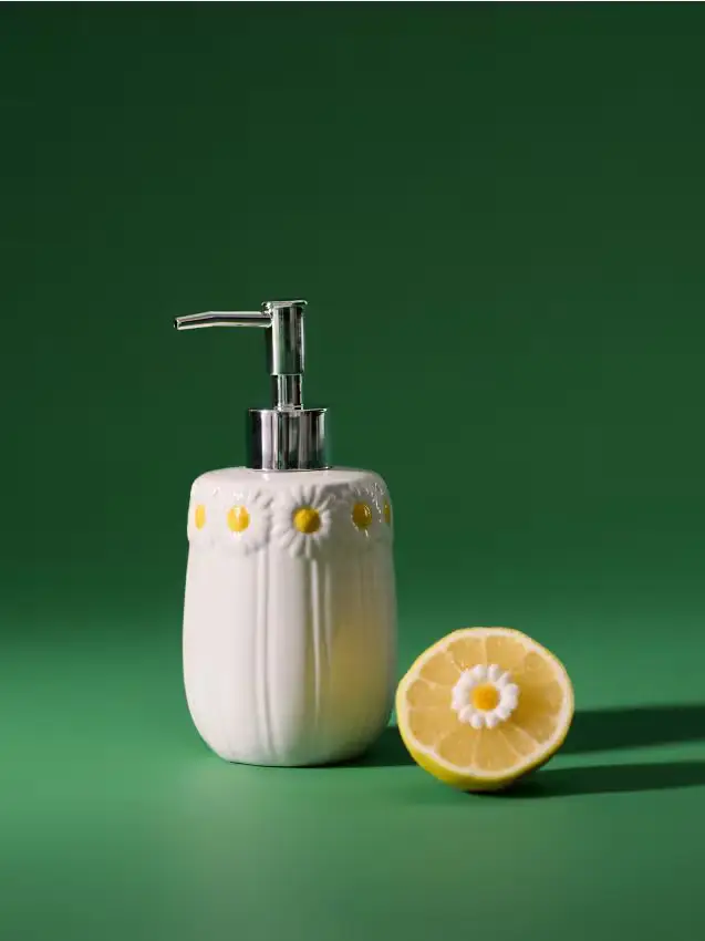 Dispenser per sapone con motivo floreale - multicolor