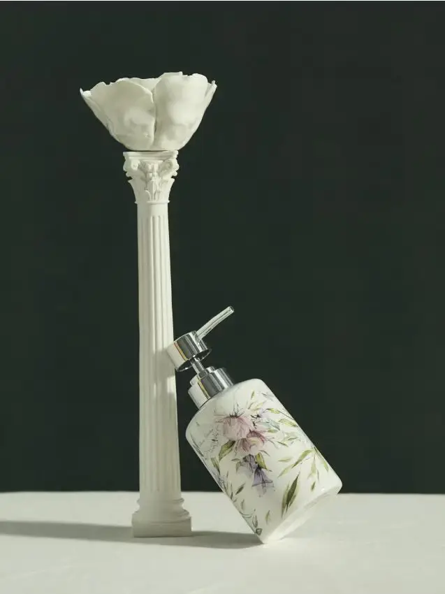 Dispenser per sapone con motivo floreale - multicolor