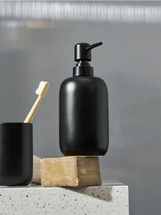Dispenser per sapone in ceramica - nero
