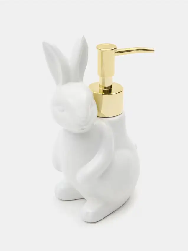 Dispenser per sapone pasquale a forma di coniglio - bianco