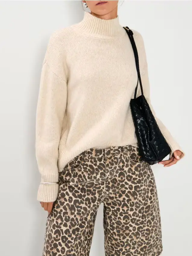 Dolcevita a costine - beige