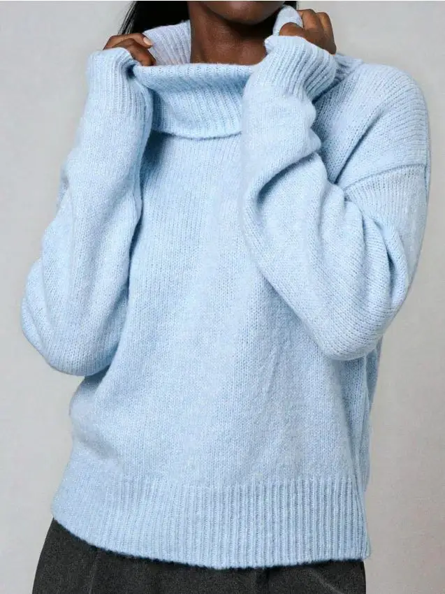 Dolcevita classico con miscela di lana - blu