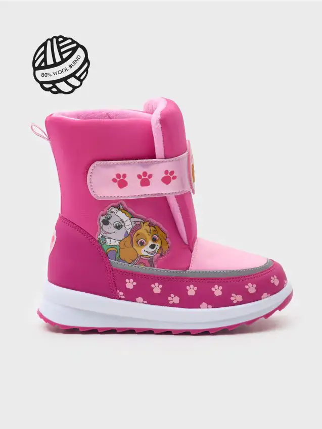Doposci imbottiti con chiusura in velcroc PAW Patrol - fucsia