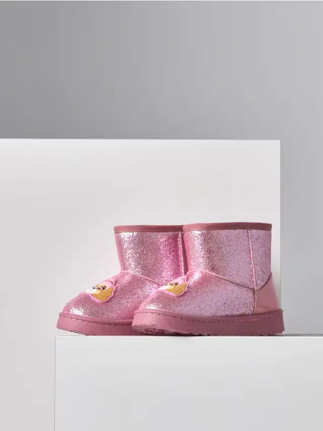 Doposci imbottiti con effetto lucido PAW Patrol - rosa