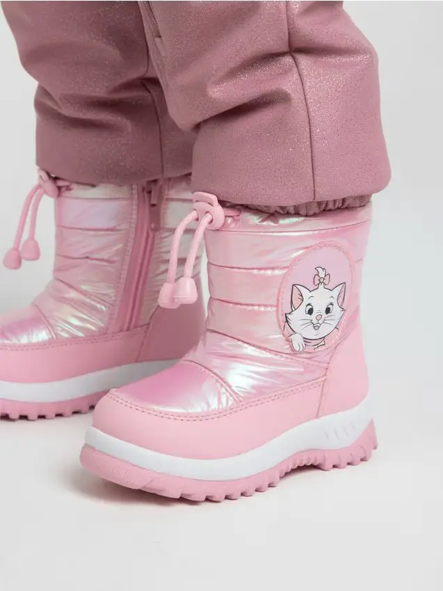 Doposci imbottiti con effetto olografico The Aristocats - rosa pastello