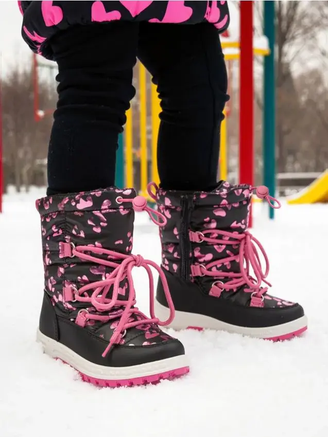 Doposci imbottiti con fodera in lana - nero