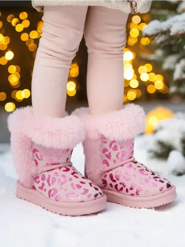 Doposci imbottiti con pelliccia sintetica - rosa cipria