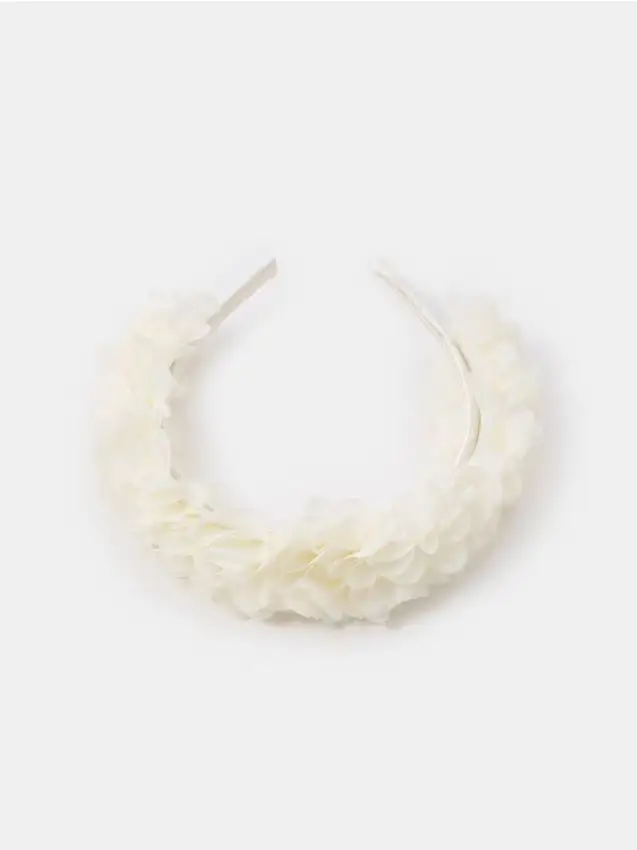 Fascia per capelli con fiori bianchi - bianco
