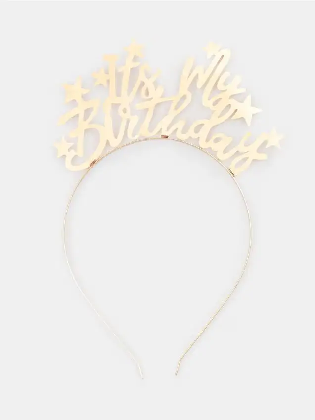 Fascia per capelli di compleanno - oro