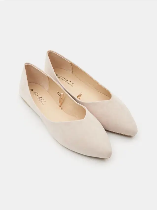 Faux suede ballerinas - beige