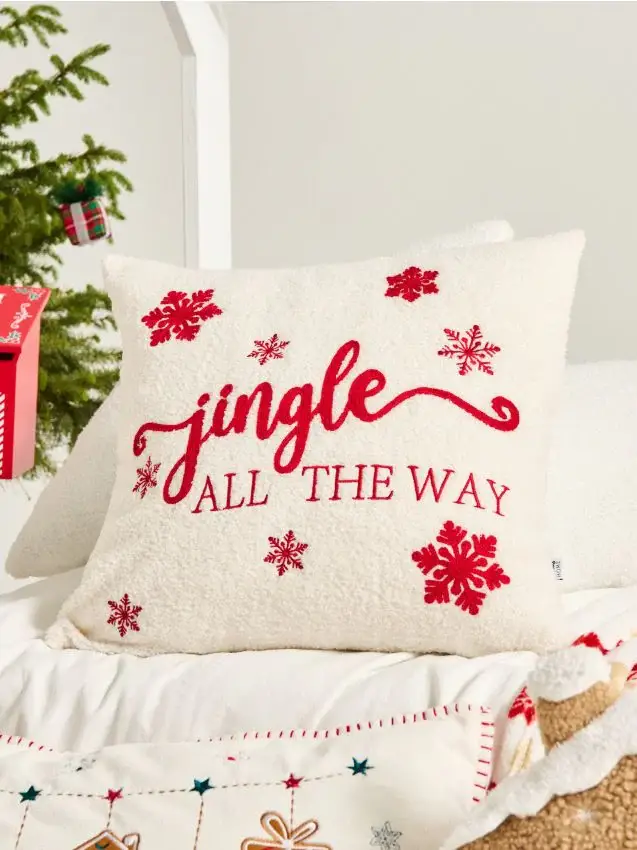 Federa con stampa natalizia - bianco