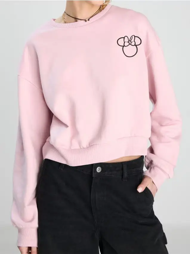 Felpa a maniche lunghe Minnie Mouse - rosa