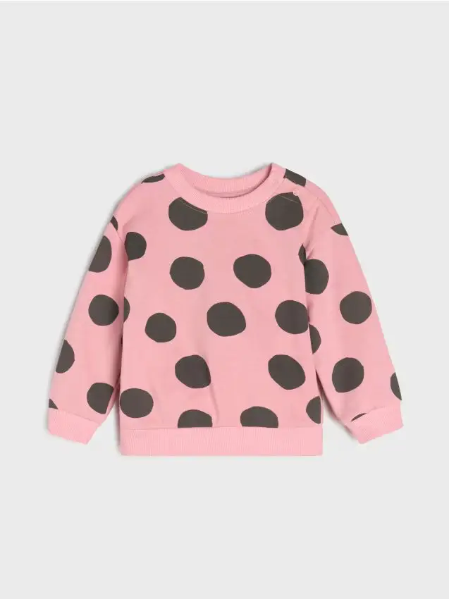 Felpa a taglio più ampio a pois - rosa