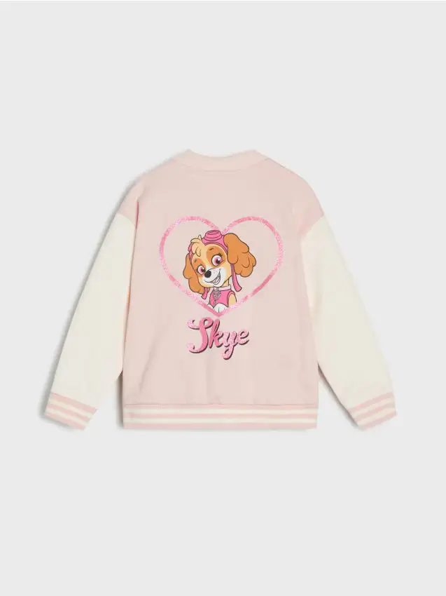Felpa bomber con zip e stampa sulla schiena PAW Patrol - rosa