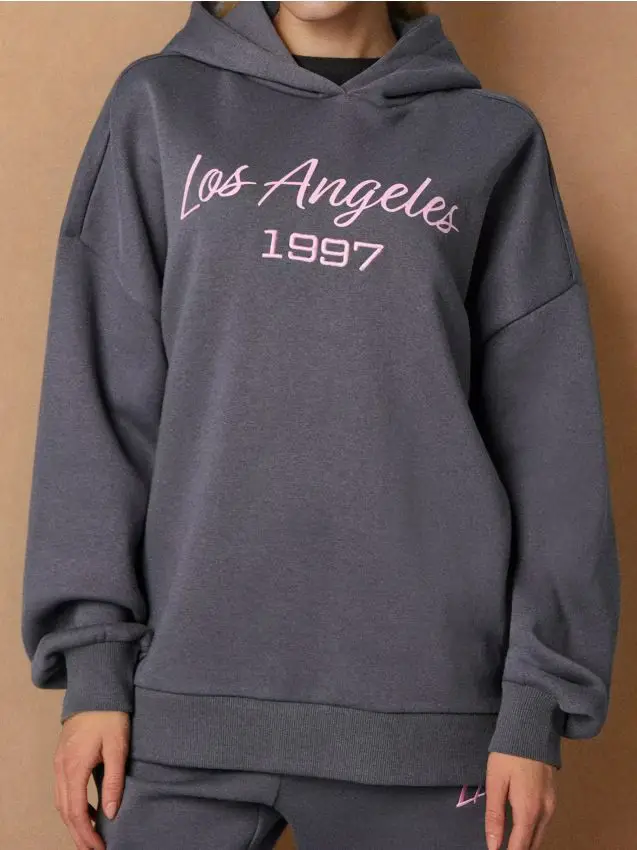 Felpa con cappuccio - antracite