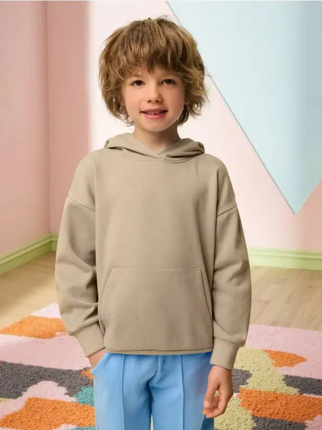 Felpa con cappuccio - beige