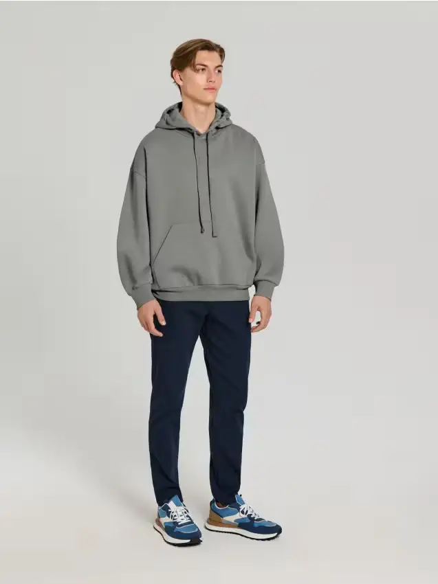 Felpa con cappuccio comfort fit - grigio medio