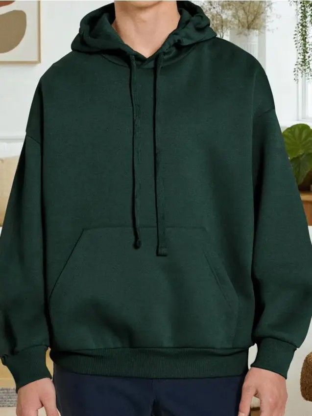 Felpa con cappuccio comfort fit - verde petrolio