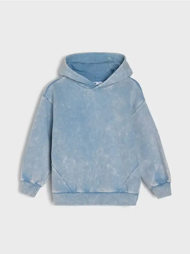 Felpa con cappuccio con effetto slavato - grey blue