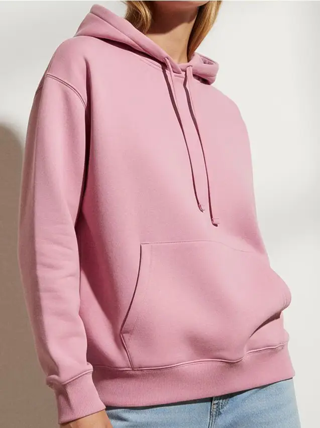 Felpa con cappuccio con spalle scese - malva