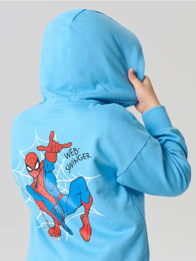 Felpa con cappuccio e stampa sul retro Spider-Man - blu