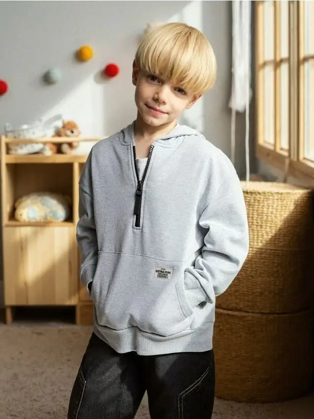 Felpa con cappuccio - grigio medio