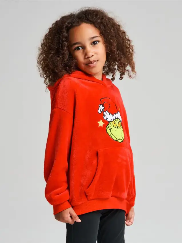 Felpa con cappuccio Grinch - rosso