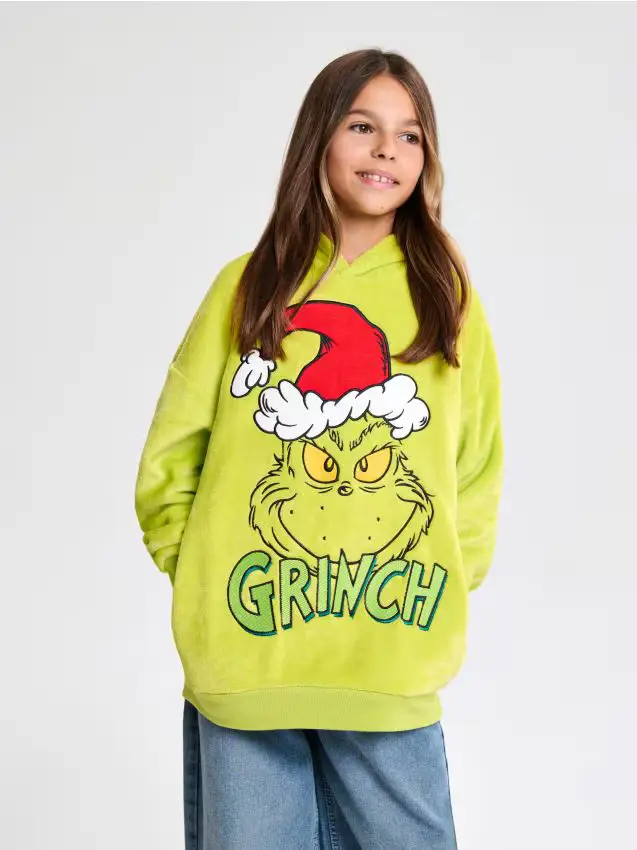 Felpa con cappuccio Grinch - verde-giallo