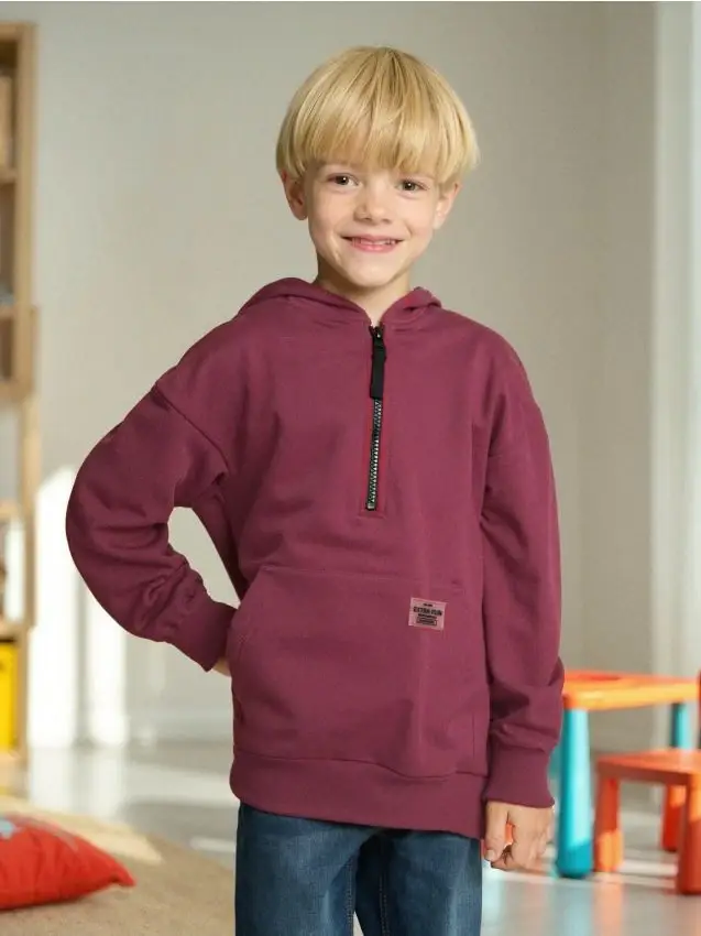 Felpa con cappuccio - maroon