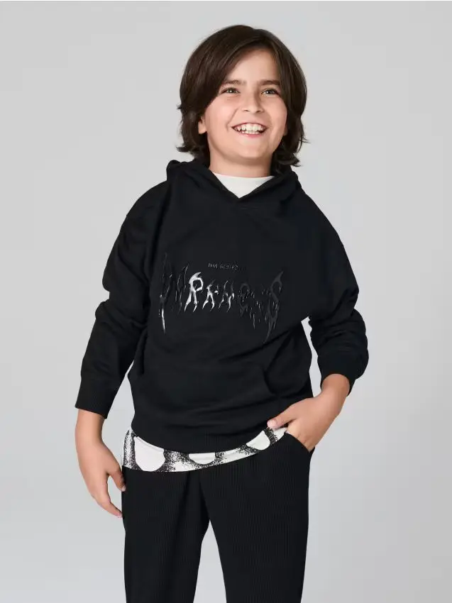 Felpa con cappuccio - nero