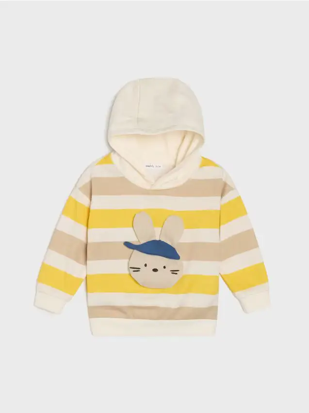 Felpa con cappuccio - panna