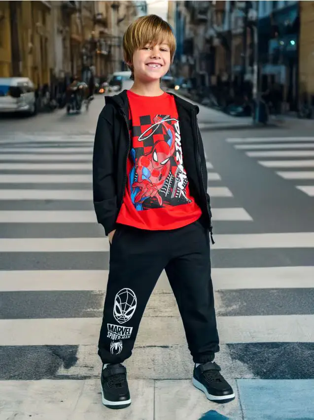 Felpa con cappuccio Spiderman - nero