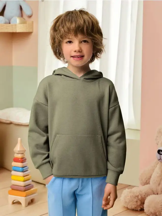 Felpa con cappuccio - verde oliva chiaro