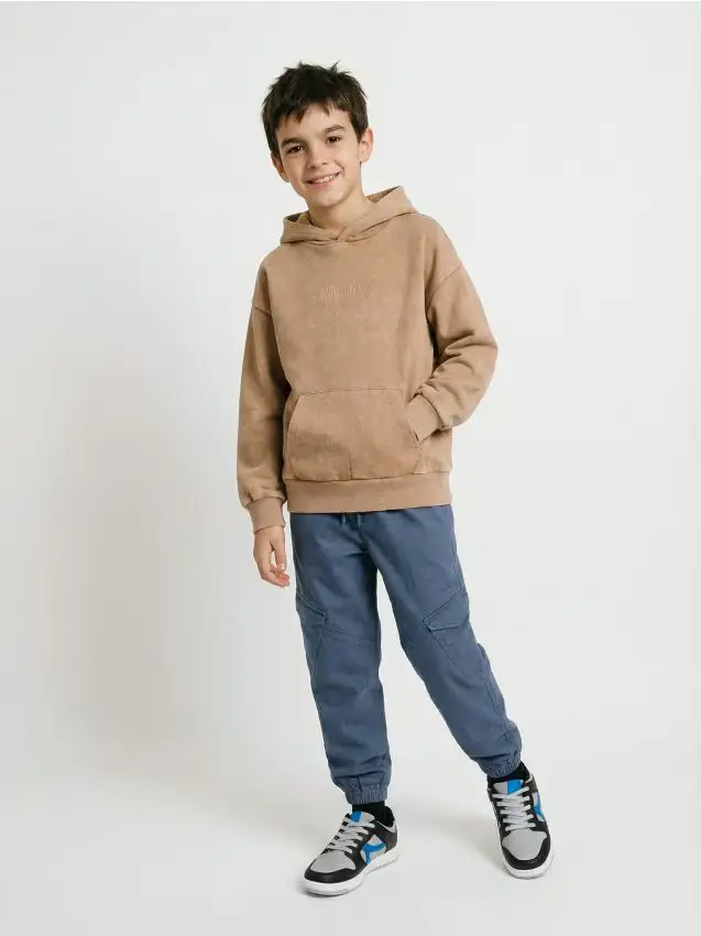 Felpa con effetto lavato - beige