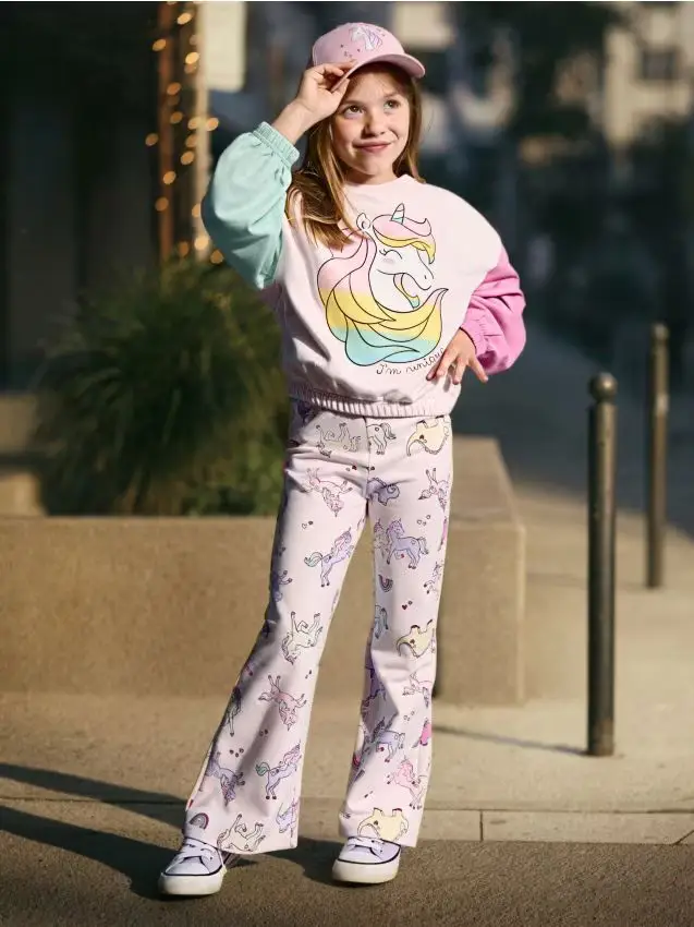 Felpa con motivo di unicorno - multicolor