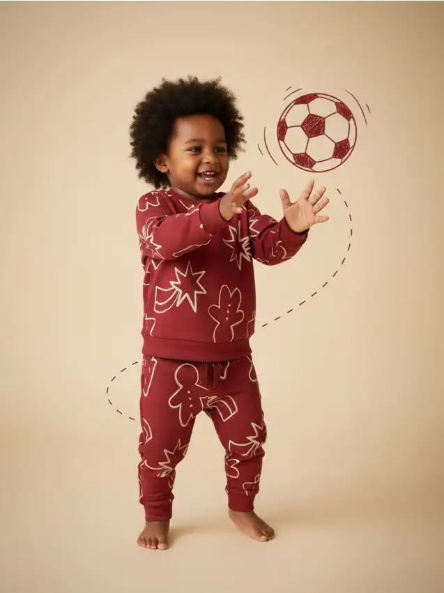 Felpa con motivo festivo - bordeaux