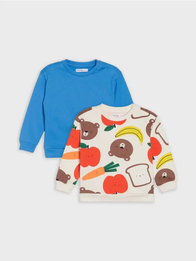 Felpa con scollo crewneck 2 pack - panna