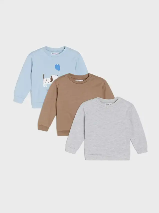 Felpa con scollo crewneck 3 pack - blu pallido