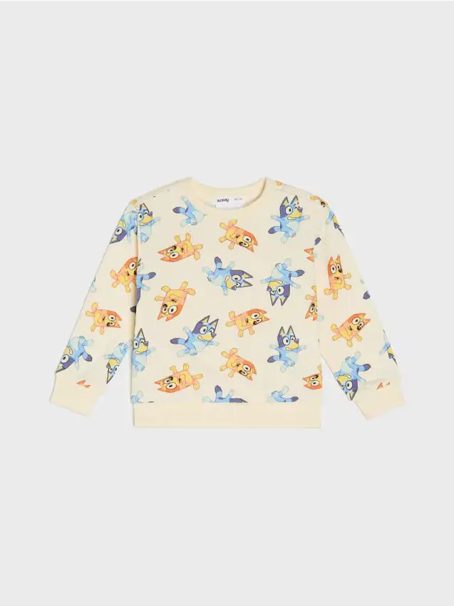 Felpa con scollo crewneck Bluey - panna