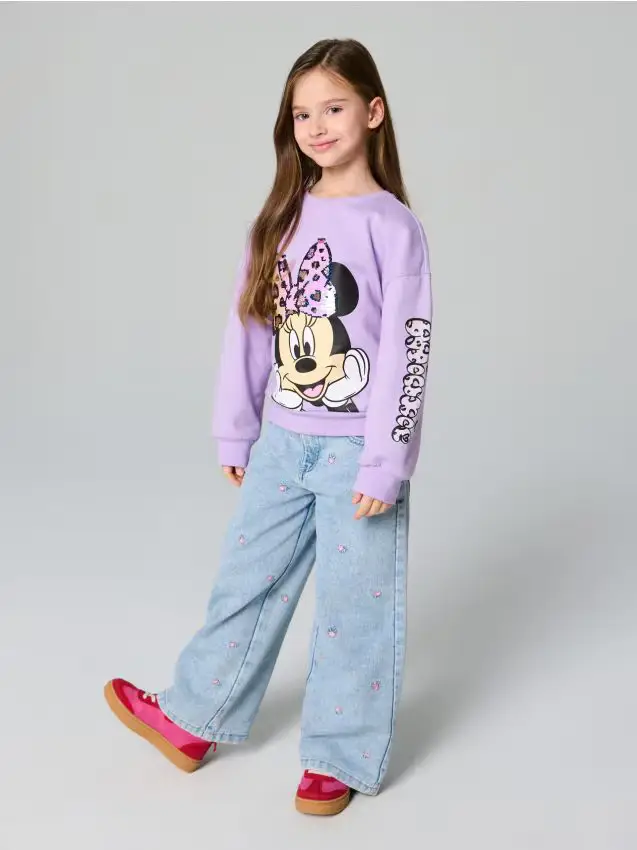 Felpa con scollo crewneck Minnie Mouse - lavanda