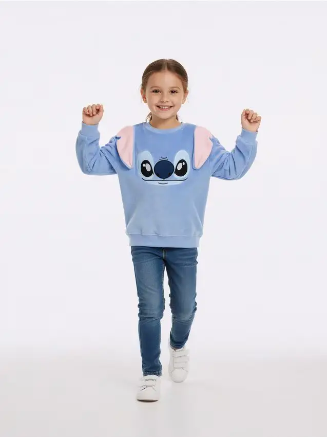 Felpa con scollo crewneck Stitch - azzurro