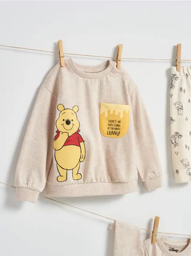 Felpa con scollo crewneck Winnie the Pooh - panna