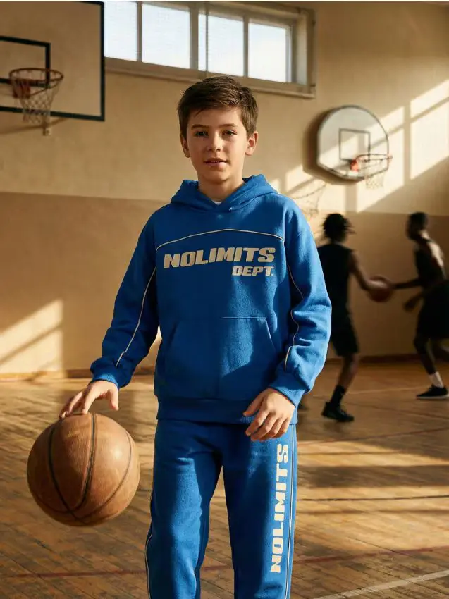 Felpa con scritta - blu