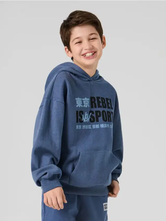 Felpa con scritta - indaco