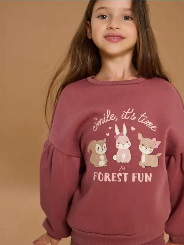 Felpa con stampa - bordeaux