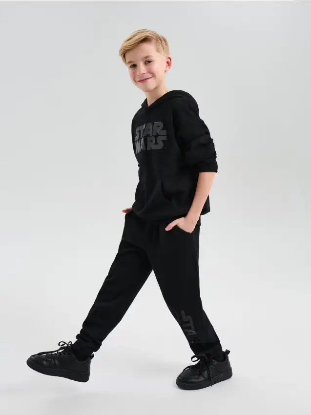 Felpa con stampa in silicone lucido Star Wars - nero