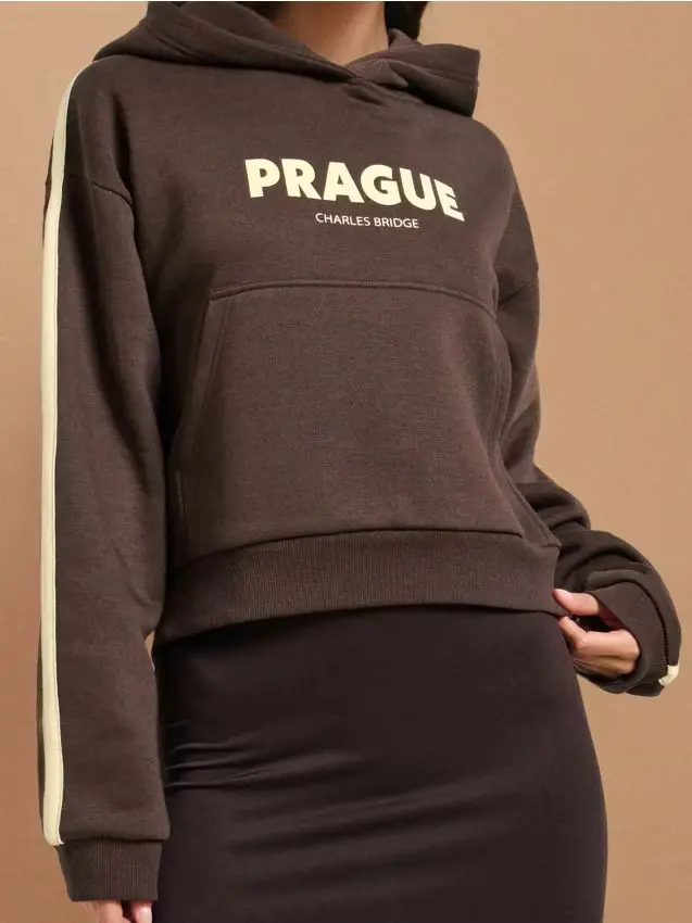 Felpa con stampa - marrone